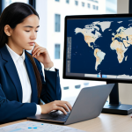 A focused professional, gender-neutral, wearing a modest business suit, seated at a sleek modern desk. The desk is equipped with a laptop displaying a complex global supply chain network diagram, alongside open textbooks on international logistics. The background is a blurred, contemporary study environment with subtle abstract elements suggesting data flow and global connectivity. The pose is natural and contemplative, highlighting deep concentration.
safe for work, appropriate content, fully clothed, professional, modest clothing, appropriate attire, professional dress, perfect anatomy, correct proportions, natural pose, well-formed hands, proper finger count, natural body proportions, high-quality, professional photography, realistic rendering, crisp focus, excellent detail.